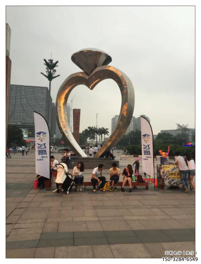 戒指雕塑廠家，公園廣場小品，不銹鋼鏡面戒指雕塑