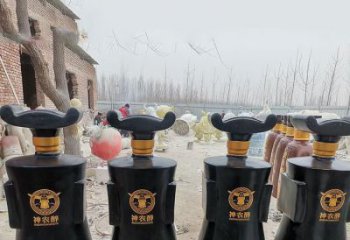 仿古酒瓶雕塑廠家，玻璃鋼酒瓶雕塑制作