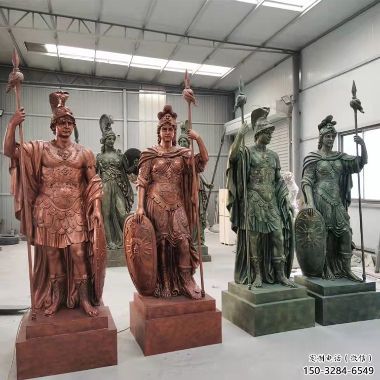 庭院武士雕塑 城市古銅色雕塑 音樂(lè)小品