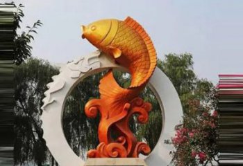 仿真不銹鋼鯉魚(yú)雕塑 店門口園林雕塑 動(dòng)物小品