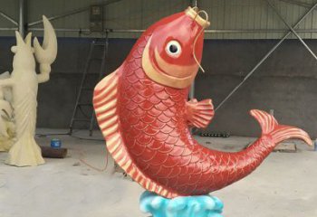 玻璃鋼公園鯉魚(yú)雕塑 酒店門口雕塑 彩繪擺件