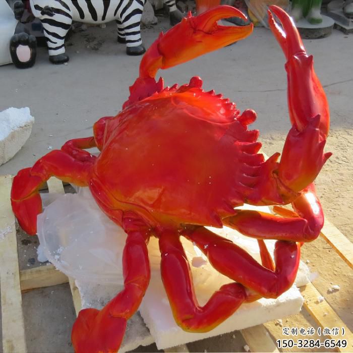 玻璃鋼仿真螃蟹雕塑 店門口園林雕塑 動(dòng)物小品