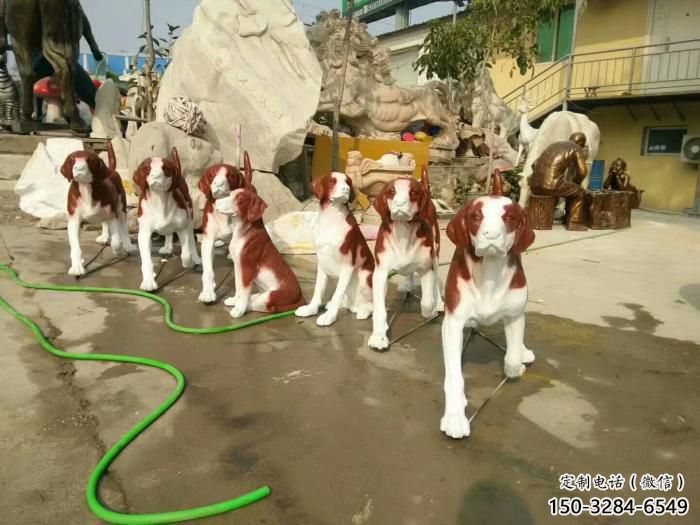 玻璃鋼庭院小狗雕塑 城市古銅色雕塑 動(dòng)物小品