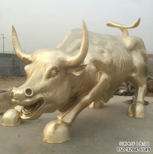 公園開(kāi)荒牛銅雕塑 酒店門(mén)口雕塑 彩繪擺件
