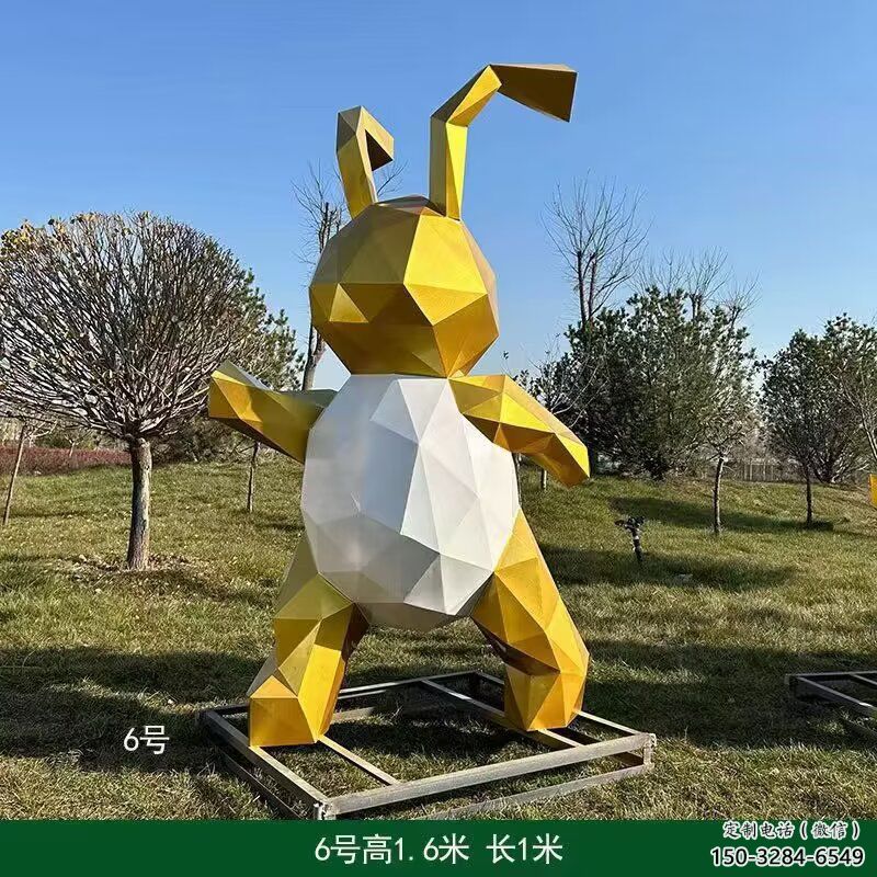 不銹鋼切面兔子雕塑 風(fēng)景區(qū)仿真雕塑 廣場小品