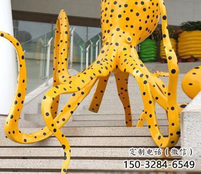 玻璃鋼章魚雕塑廠家，仿真彩繪工藝，景觀動物小品 (1)