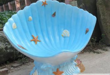 貝殼雕塑，玻璃鋼貝殼雕塑，海洋生物雕塑擺件 (1)