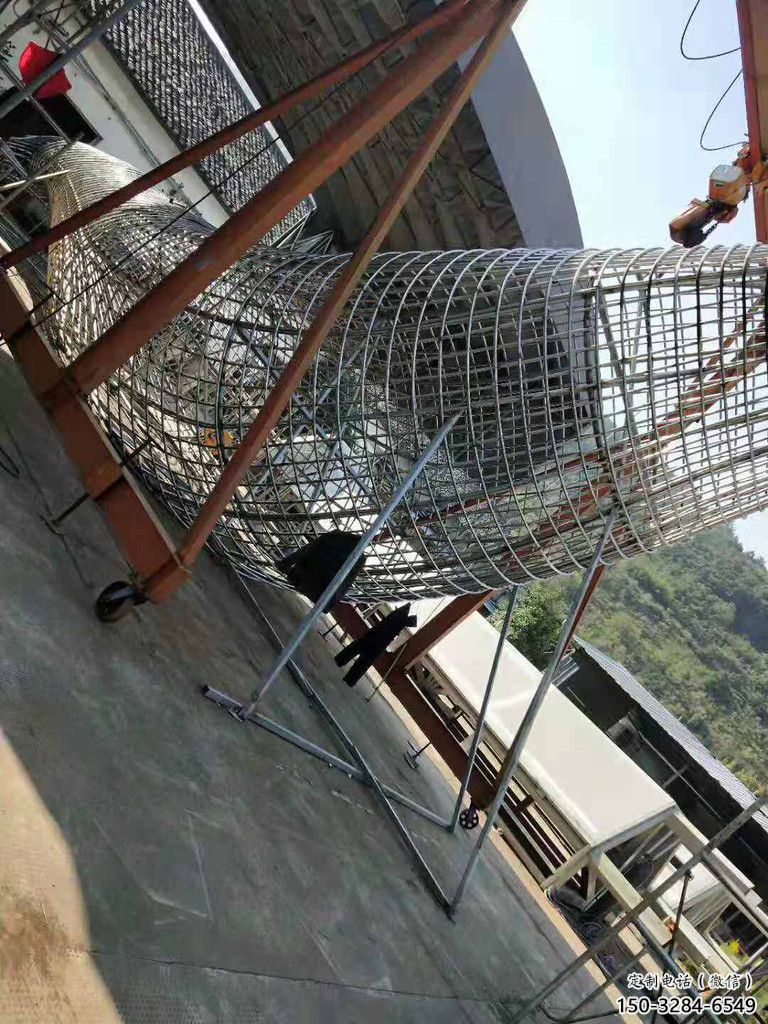 鏤空鯨魚雕塑，不銹鋼鯨魚雕塑，公園景觀小品 (3)
