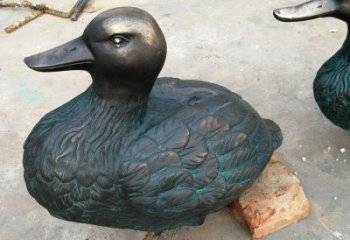 銅鴨子雕塑廠家，仿古工藝，公園廣場動物擺件 (3)