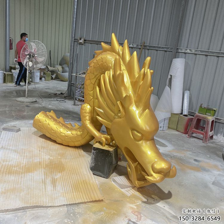 龍形銅雕塑，鑄銅工藝，大型動物雕塑制造商 (4)