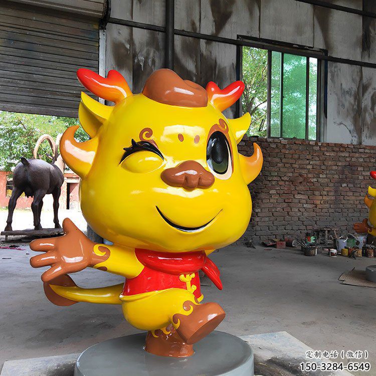 卡通龍形雕塑，抽象彩繪工藝，動(dòng)漫動(dòng)物擺件 (2)