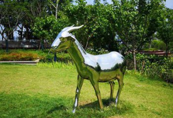 不銹鋼山羊雕塑加工廠，仿真動物，戶外公園擺件
