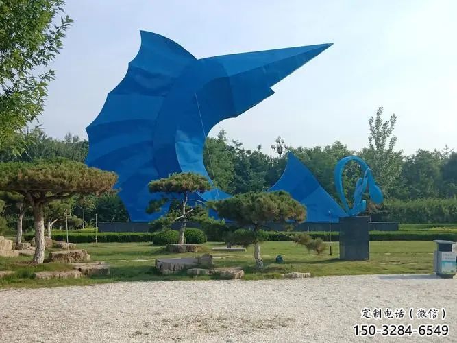 玻璃鋼劍魚雕塑，海洋生物雕塑，廣場大型雕塑