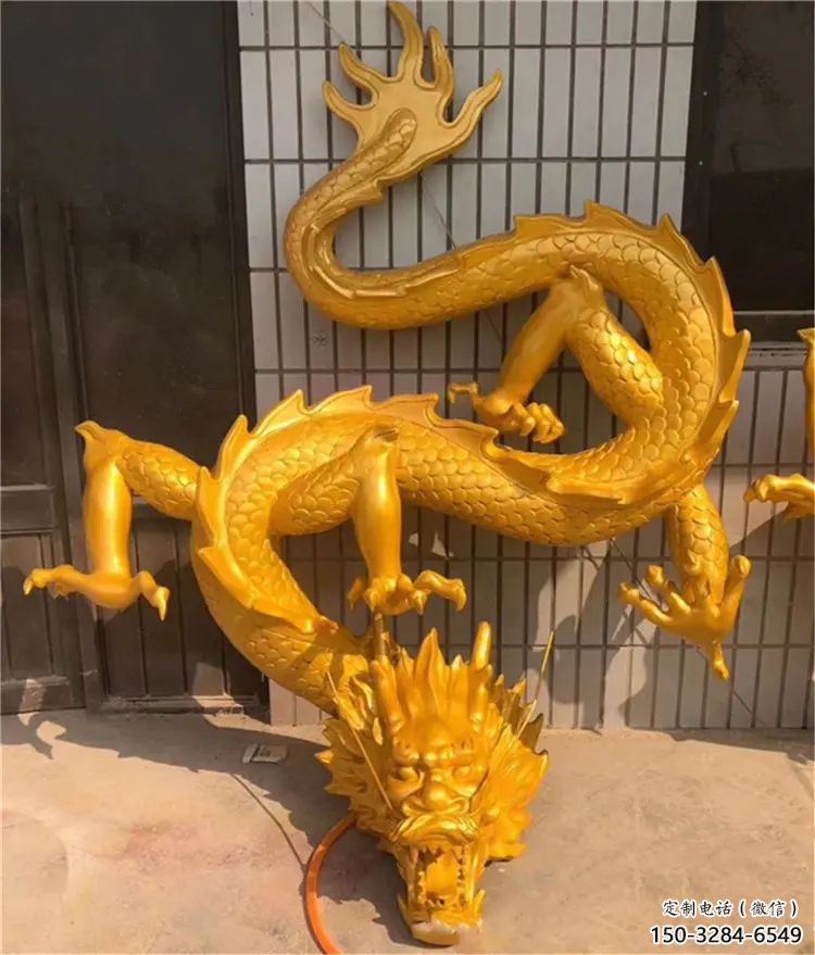 仿真龍頭雕塑，鑄銅動(dòng)物雕塑，房地產(chǎn)售樓處擺件