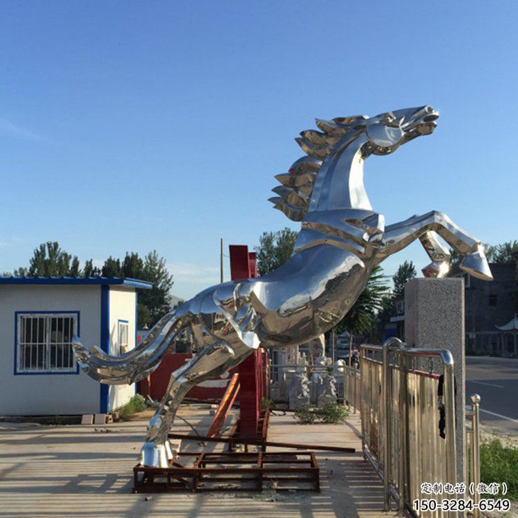 抽象奔馬雕塑，城市動物擺件，廣場小品