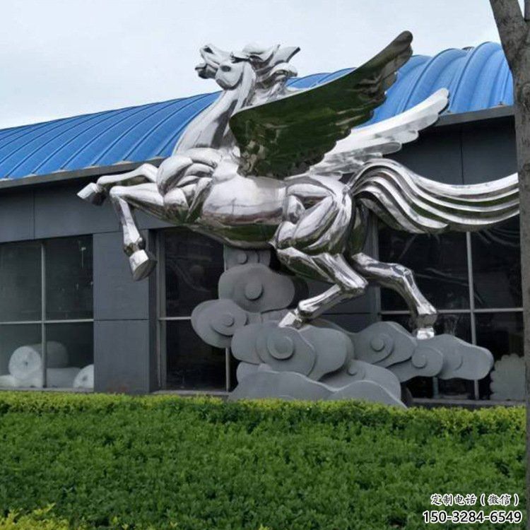 幾何抽象奔馬雕塑，城市動(dòng)物擺件，大型廣場(chǎng)小品