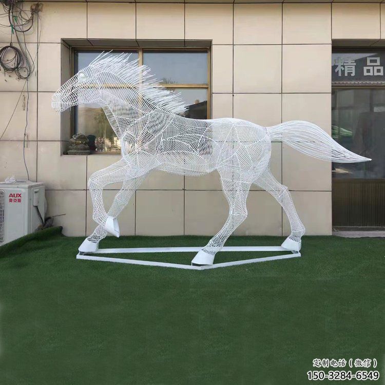 鏤空奔馬雕塑，城市動(dòng)物擺件，大型廣場(chǎng)小品