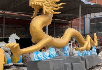 抽象龍頭雕塑，鑄銅動物雕塑，房地產售樓處擺件