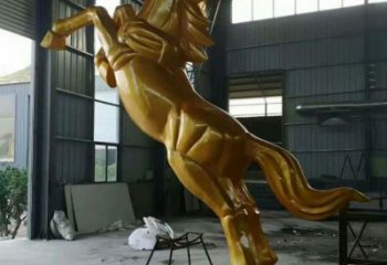 烤漆奔馬雕塑，城市街頭擺件，不銹鋼動(dòng)物小品