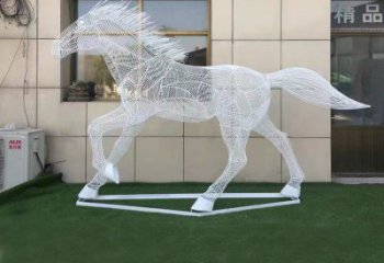 鏤空奔馬雕塑，城市動物擺件，大型廣場小品