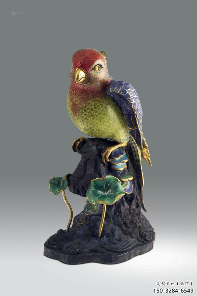 靜態(tài)鸚鵡雕塑廠家，美陳動(dòng)物小品，仿真鸚鵡雕塑制作