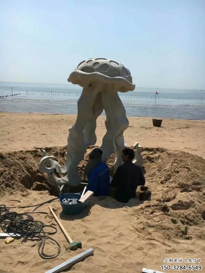 玻璃鋼園林水母雕塑 風(fēng)景區(qū)仿真雕塑 廣場小品