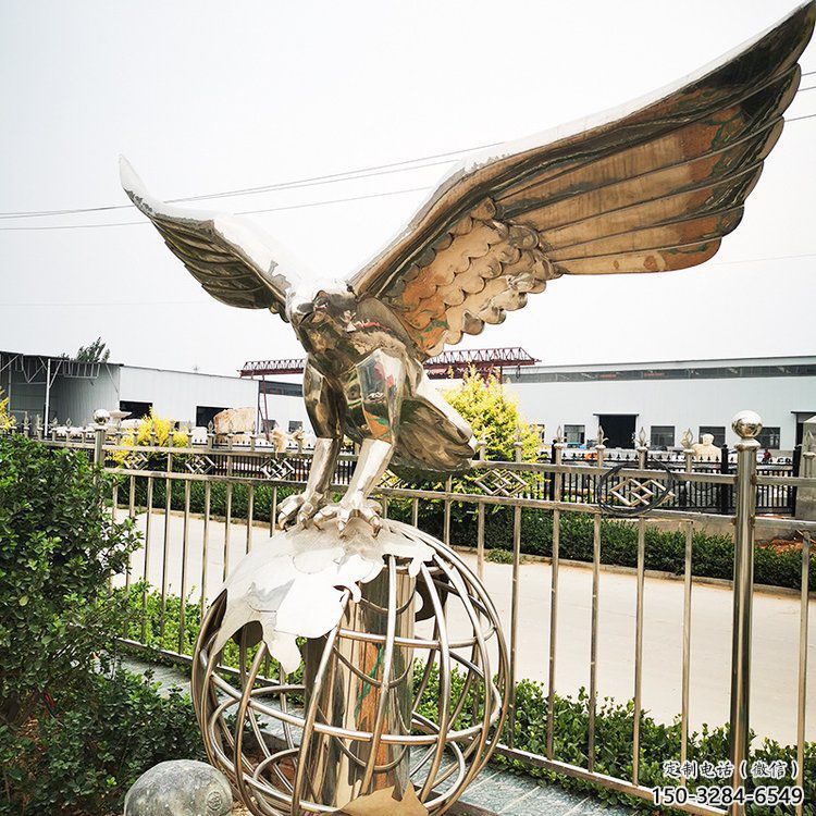 老鷹造型雕塑廠，不銹鋼動(dòng)物，室外飛鳥雕塑