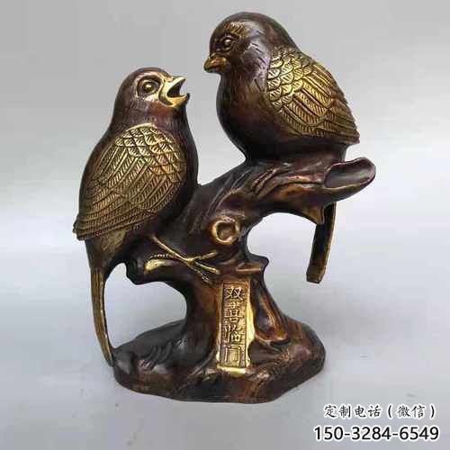 創(chuàng)意鑄銅喜鵲雕塑 步行街店門(mén)口雕塑 動(dòng)物小品