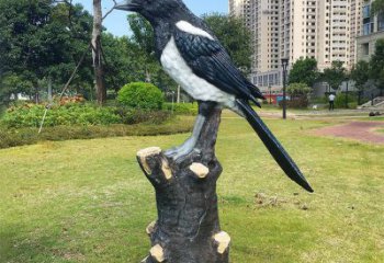 抽象玻璃鋼喜鵲雕塑 店門(mén)口彩繪雕塑 步行街?jǐn)[件