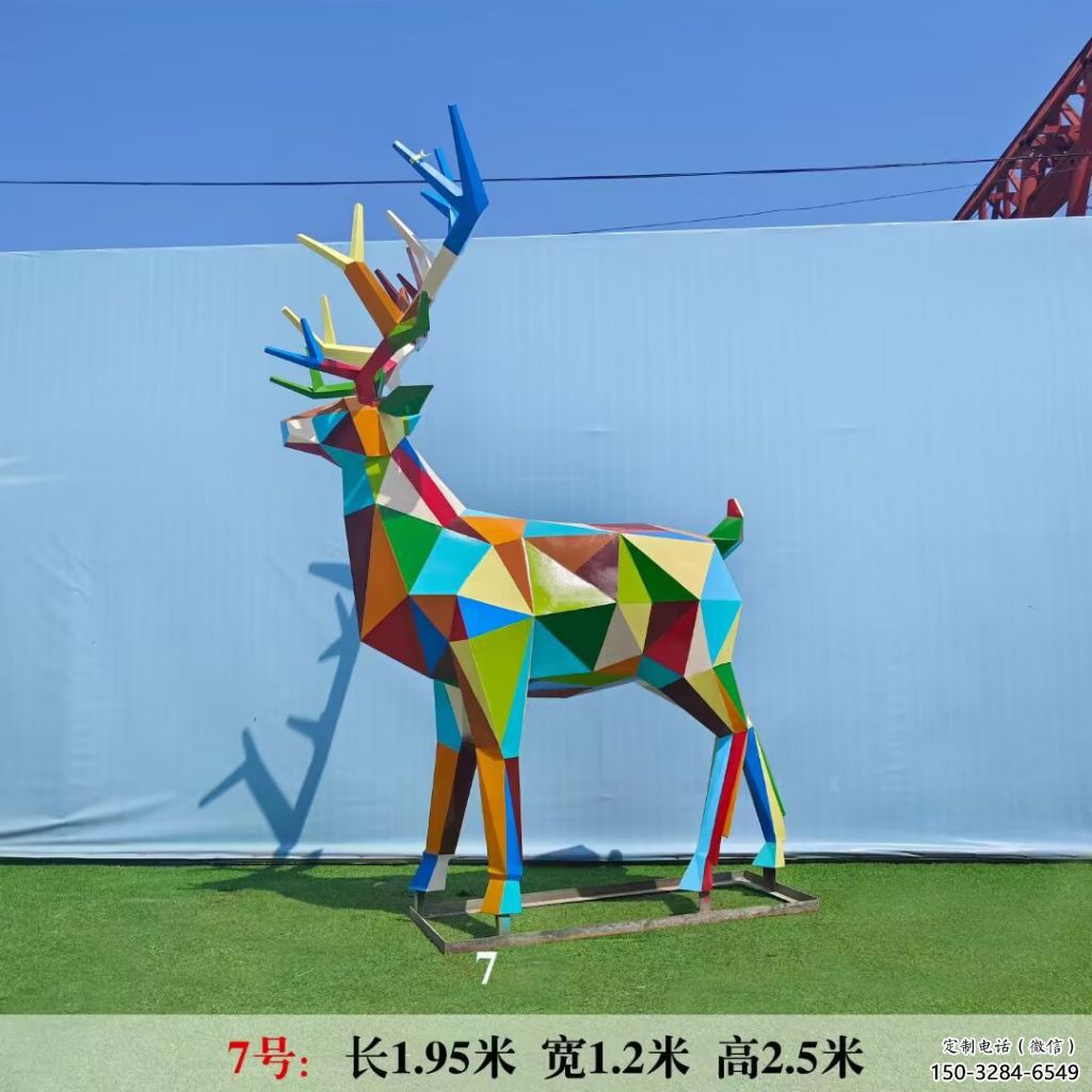 門口不銹鋼麋鹿雕塑 售樓處仿真雕塑 彩繪小品
