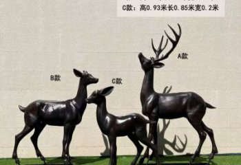 庭院鑄銅麋鹿雕塑 城市古銅色雕塑 動(dòng)物小品