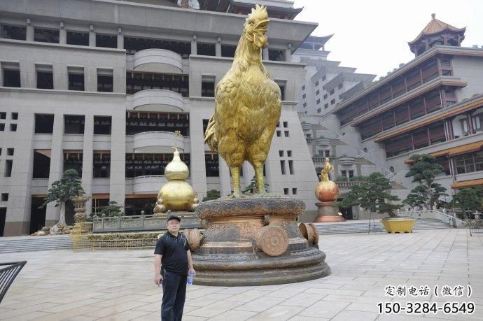 操場(chǎng)小雞雕塑，景觀題材，鍍銅工藝