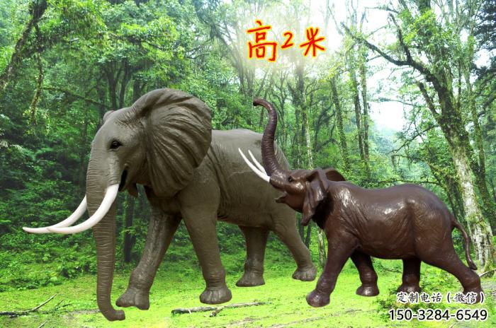 步行街小象雕塑，景觀主題，古銅工藝