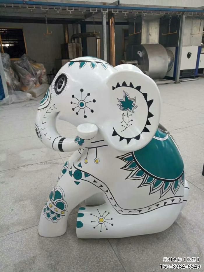 街道小象雕塑，景觀擺件，彩繪工藝