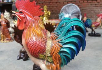 校園小雞雕塑，仿真主題，鍍金工藝