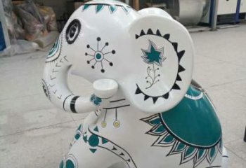 街道小象雕塑，景觀擺件，彩繪工藝