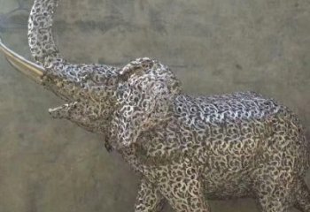 庭院小象雕塑，動(dòng)物小品，網(wǎng)格工藝