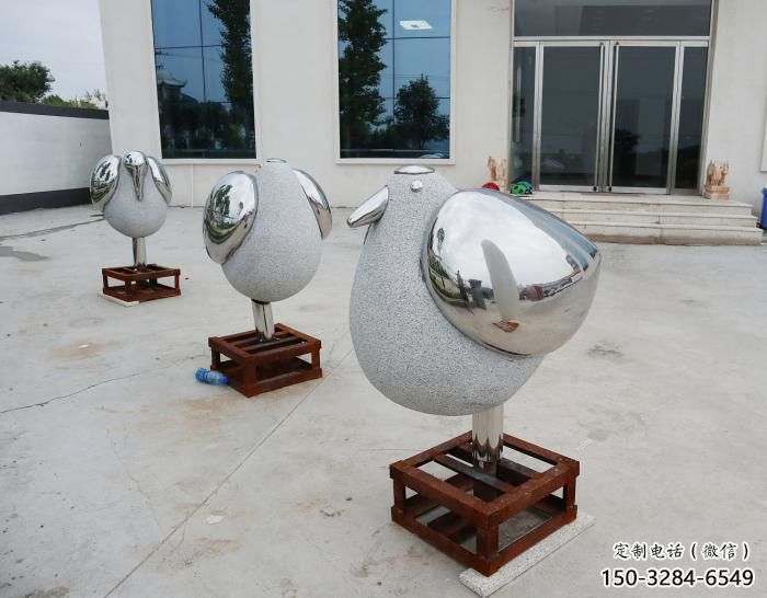 售樓部鳥類雕塑，家禽小品，拋光工藝