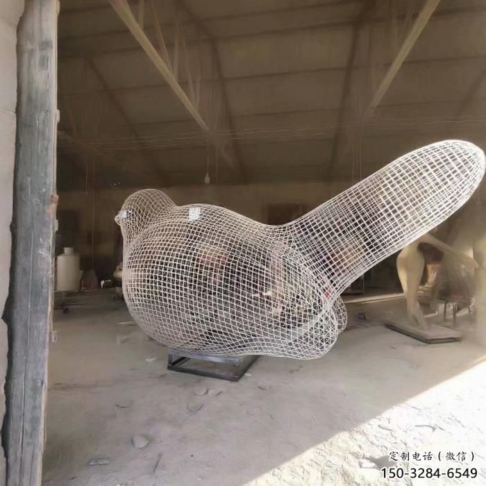 庭院鳥類雕塑，動物小品，網(wǎng)格工藝