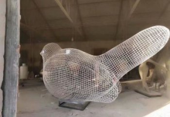 庭院鳥類雕塑，動(dòng)物小品，網(wǎng)格工藝