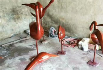 庭院鳥類雕塑，現(xiàn)代小品，彩繪工藝