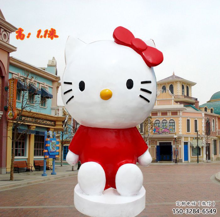 庭院小貓雕塑，現(xiàn)代小品，彩繪工藝
