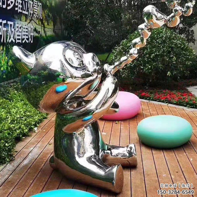 售樓部小貓雕塑，景觀題材，抽象工藝