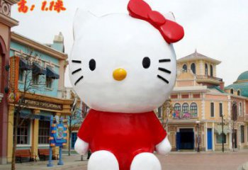 庭院小貓雕塑，現(xiàn)代小品，彩繪工藝