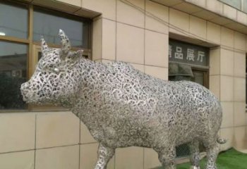 酒店小牛雕塑，家禽主題，鏤空工藝
