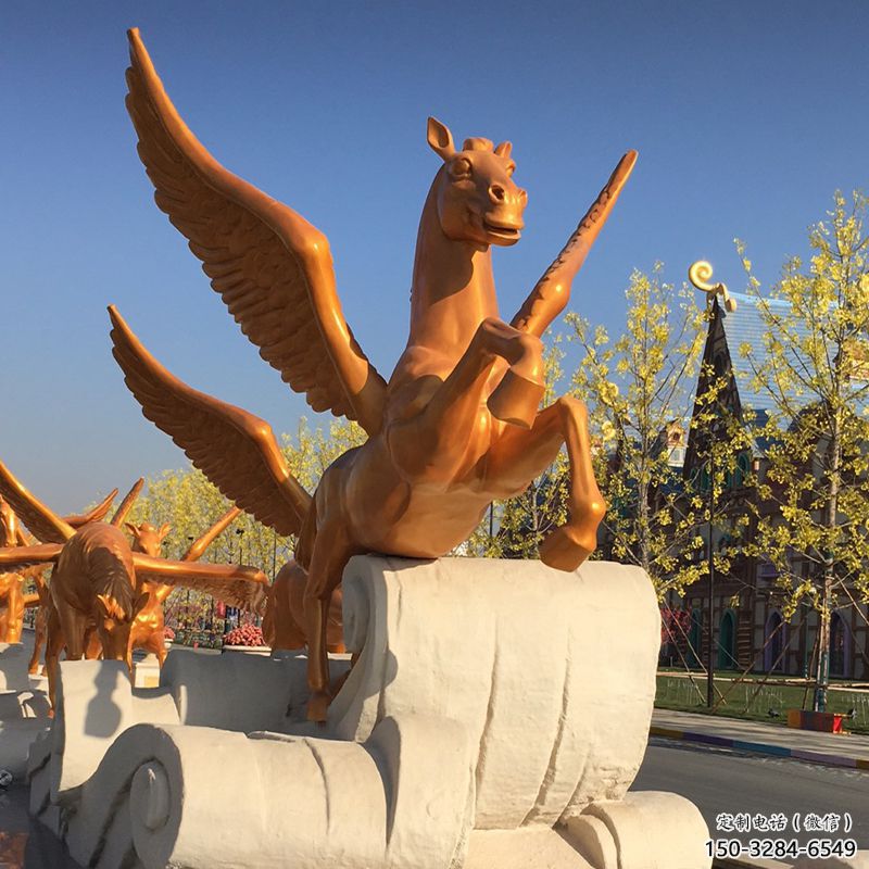 售樓部天馬雕塑，景觀題材，抽象工藝