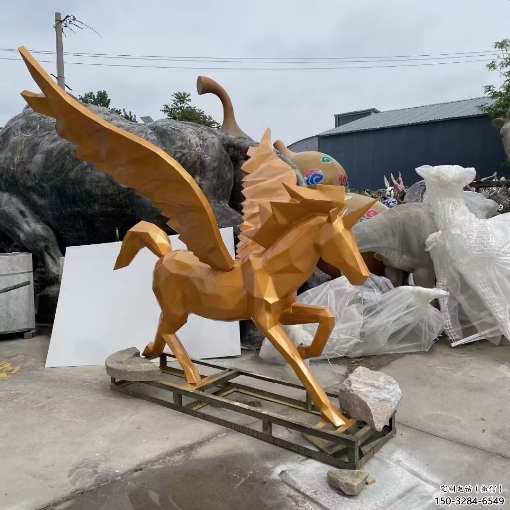 幼兒園天馬雕塑，動物文化，剪影工藝