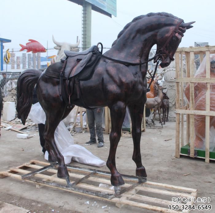 步行街小馬雕塑，景觀主題，古銅工藝
