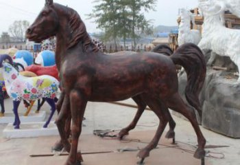 庭院小馬雕塑，動(dòng)物小品，廣場擺件