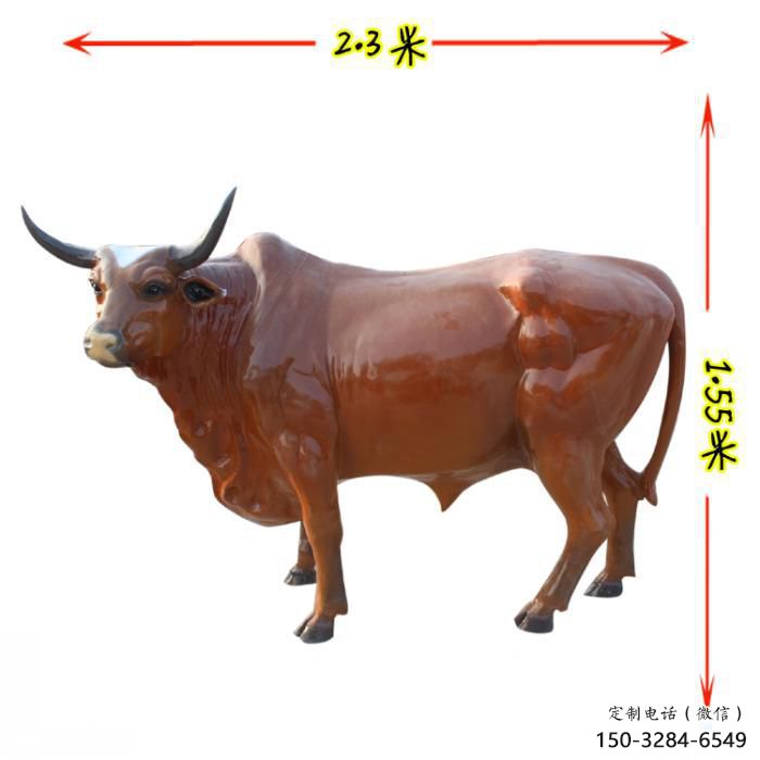 景觀黃牛雕塑，園林動(dòng)物擺件，仿真彩繪工藝